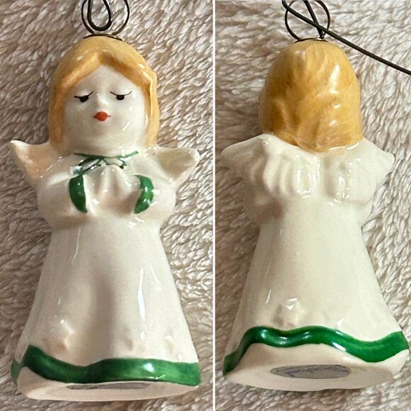 8 Vintage Assorted Porcelain Christmas Angel Ornaments Goebel Tiny Trims - Picture 6 of 10